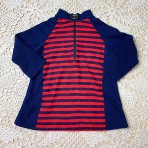 Vintage 1960s Knitissimo Girls 2 Years Knit Striped Long Sleeve Short Dress